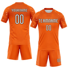 Laden Sie das Bild in den Galerie-Viewer, Custom Orange White-Black Abstract Shape Sublimation Volleyball Uniform Jersey
