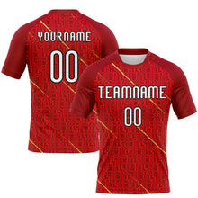 Laden Sie das Bild in den Galerie-Viewer, Custom Red White-Black Lines Sublimation Volleyball Uniform Jersey
