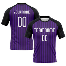 Charger l&#39;image dans la galerie, Custom Purple White-Black Lines Sublimation Volleyball Uniform Jersey
