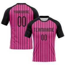 Загрузить изображение в средство просмотра галереи, Custom Pink Black-White Lines Sublimation Volleyball Uniform Jersey
