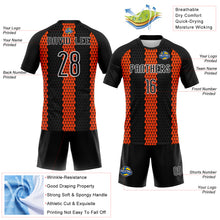 Laden Sie das Bild in den Galerie-Viewer, Custom Black Orange-White Geometric Shape Sublimation Volleyball Uniform Jersey
