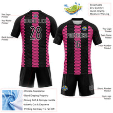 Laden Sie das Bild in den Galerie-Viewer, Custom Black Pink-White Geometric Shape Sublimation Volleyball Uniform Jersey
