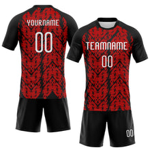 Laden Sie das Bild in den Galerie-Viewer, Custom Red White-Black Abstract Shape Sublimation Volleyball Uniform Jersey
