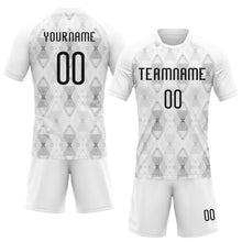 Load image into Gallery viewer, Custom White Black Geometric Shape Sublimation Volleyball Uniform Jersey
