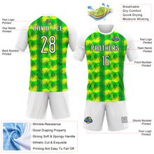 Laden Sie das Bild in den Galerie-Viewer, Custom Neon Green White-Black Abstract Shape Sublimation Volleyball Uniform Jersey
