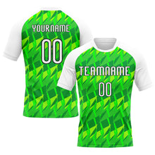 Laden Sie das Bild in den Galerie-Viewer, Custom Neon Green White-Black Abstract Shape Sublimation Volleyball Uniform Jersey
