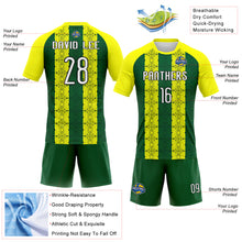 Load image into Gallery viewer, Custom Light Yellow Green-Black Abstract Shape Sublimation Volleyball Uniform Jersey
