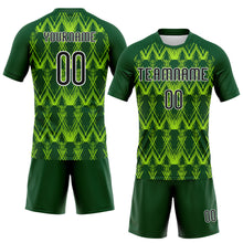 Charger l&#39;image dans la galerie, Custom Green Black-Neon Green Abstract Shape Sublimation Volleyball Uniform Jersey
