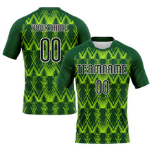 Загрузить изображение в средство просмотра галереи, Custom Green Black-Neon Green Abstract Shape Sublimation Volleyball Uniform Jersey
