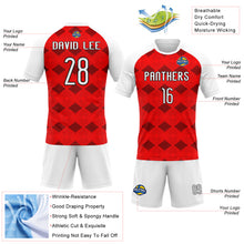 Laden Sie das Bild in den Galerie-Viewer, Custom Red White-Black Geometric Shape Sublimation Volleyball Uniform Jersey
