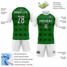 Загрузить изображение в средство просмотра галереи, Custom Kelly Green White-Black Geometric Shape Sublimation Volleyball Uniform Jersey
