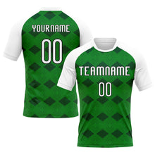 Загрузить изображение в средство просмотра галереи, Custom Kelly Green White-Black Geometric Shape Sublimation Volleyball Uniform Jersey
