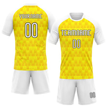 Загрузить изображение в средство просмотра галереи, Custom Light Yellow White-Black Splash Sublimation Volleyball Uniform Jersey
