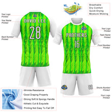 Laden Sie das Bild in den Galerie-Viewer, Custom Neon Green White-Black Geometric Shape Sublimation Volleyball Uniform Jersey
