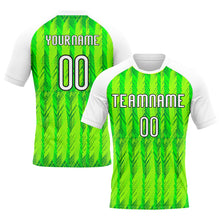 Laden Sie das Bild in den Galerie-Viewer, Custom Neon Green White-Black Geometric Shape Sublimation Volleyball Uniform Jersey
