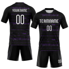 Laden Sie das Bild in den Galerie-Viewer, Custom Black White-Purple Bright Lines Sublimation Volleyball Uniform Jersey
