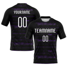 Загрузить изображение в средство просмотра галереи, Custom Black White-Purple Bright Lines Sublimation Volleyball Uniform Jersey
