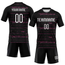 Charger l&#39;image dans la galerie, Custom Black White-Pink Bright Lines Sublimation Volleyball Uniform Jersey
