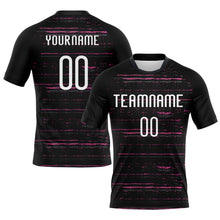 Charger l&#39;image dans la galerie, Custom Black White-Pink Bright Lines Sublimation Volleyball Uniform Jersey
