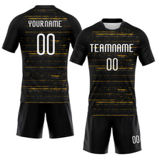 Charger l&#39;image dans la galerie, Custom Black White-Gold Bright Lines Sublimation Volleyball Uniform Jersey
