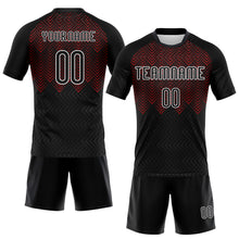 Laden Sie das Bild in den Galerie-Viewer, Custom Black Red-White Geometric Shape Sublimation Volleyball Uniform Jersey
