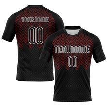 Charger l&#39;image dans la galerie, Custom Black Red-White Geometric Shape Sublimation Volleyball Uniform Jersey
