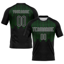 Charger l&#39;image dans la galerie, Custom Black Grass Green-White Geometric Shape Sublimation Volleyball Uniform Jersey
