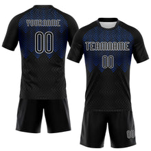 Charger l&#39;image dans la galerie, Custom Black Thunder Blue-White Geometric Shape Sublimation Volleyball Uniform Jersey
