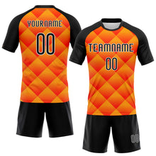 Load image into Gallery viewer, Custom Red Black-Yellow Geometric Shape Sublimation Volleyball Uniform Jersey
