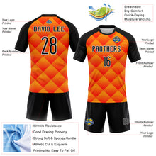 Load image into Gallery viewer, Custom Red Black-Yellow Geometric Shape Sublimation Volleyball Uniform Jersey
