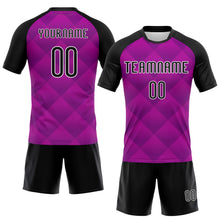 Charger l&#39;image dans la galerie, Custom Purple Black-White Geometric Shape Sublimation Volleyball Uniform Jersey
