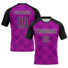 Laden Sie das Bild in den Galerie-Viewer, Custom Purple Black-White Geometric Shape Sublimation Volleyball Uniform Jersey
