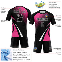 Laden Sie das Bild in den Galerie-Viewer, Custom Black Pink-White Lines And Dots Sublimation Volleyball Uniform Jersey
