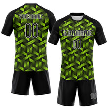 Charger l&#39;image dans la galerie, Custom Neon Green Black-White Geometric Shape Sublimation Volleyball Uniform Jersey
