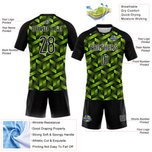 Загрузить изображение в средство просмотра галереи, Custom Neon Green Black-White Geometric Shape Sublimation Volleyball Uniform Jersey
