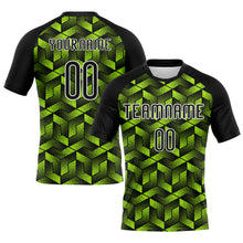 Charger l&#39;image dans la galerie, Custom Neon Green Black-White Geometric Shape Sublimation Volleyball Uniform Jersey
