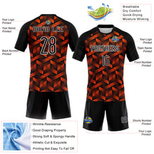 Laden Sie das Bild in den Galerie-Viewer, Custom Orange Black-White Geometric Shape Sublimation Volleyball Uniform Jersey
