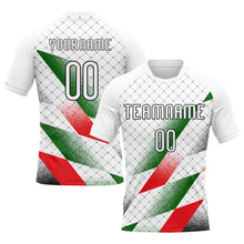 Laden Sie das Bild in den Galerie-Viewer, Custom White Black Red-Kelly Green Palestine Geometric Shape Sublimation Volleyball Uniform Jersey
