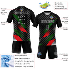 Laden Sie das Bild in den Galerie-Viewer, Custom Black Red-Kelly Green Palestine Geometric Shape Sublimation Volleyball Uniform Jersey
