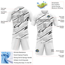 Laden Sie das Bild in den Galerie-Viewer, Custom White Black Abstract Brush Sublimation Volleyball Uniform Jersey
