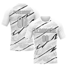 Laden Sie das Bild in den Galerie-Viewer, Custom White Black Abstract Brush Sublimation Volleyball Uniform Jersey
