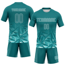 Laden Sie das Bild in den Galerie-Viewer, Custom Midnight Green White Geometric Shape Sublimation Volleyball Uniform Jersey
