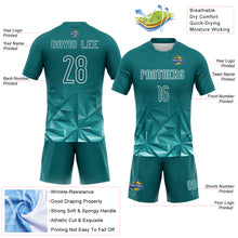 Load image into Gallery viewer, Custom Midnight Green White Geometric Shape Sublimation Volleyball Uniform Jersey
