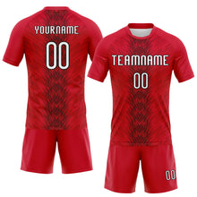 Загрузить изображение в средство просмотра галереи, Custom Red White-Black Arrow Shape Sublimation Volleyball Uniform Jersey
