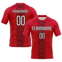 Load image into Gallery viewer, Custom Red White-Black Arrow Shape Sublimation Volleyball Uniform Jersey
