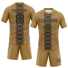 Загрузить изображение в средство просмотра галереи, Custom Old Gold Black Arrow Shape Sublimation Volleyball Uniform Jersey
