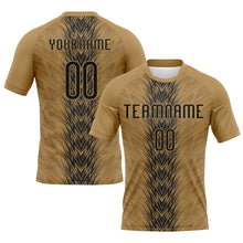 Load image into Gallery viewer, Custom Old Gold Black Arrow Shape Sublimation Volleyball Uniform Jersey
