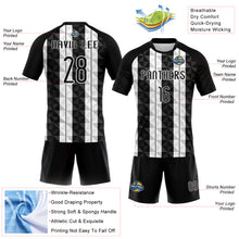 Laden Sie das Bild in den Galerie-Viewer, Custom Black White Geometric Shape Sublimation Volleyball Uniform Jersey
