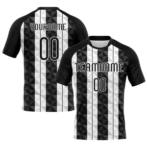 Custom Black White Geometric Shape Sublimation Volleyball Uniform Jersey