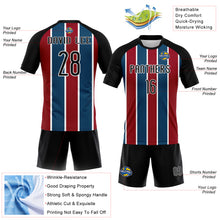 Load image into Gallery viewer, Custom Black Red-Royal Lines Sublimation Volleyball Uniform Jersey
